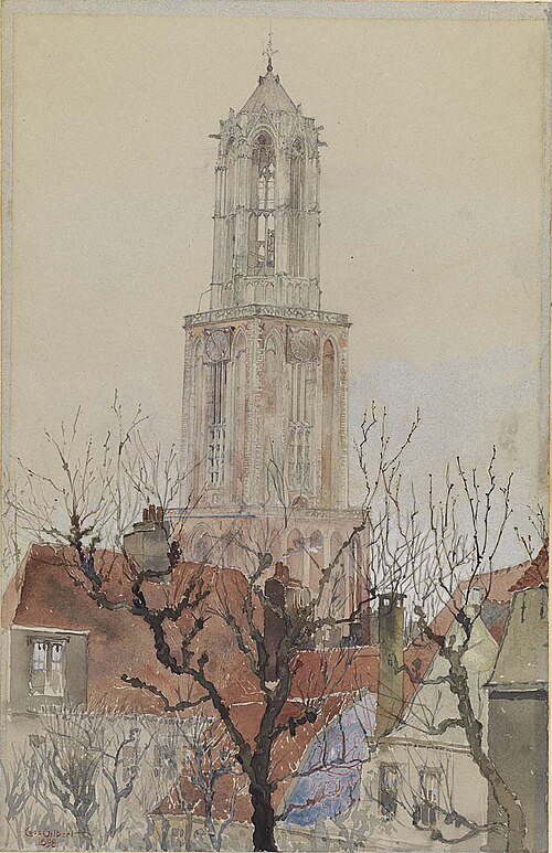 Tower of the Cathedral of Utrecht, Holland, 1898, Cass Gilbert