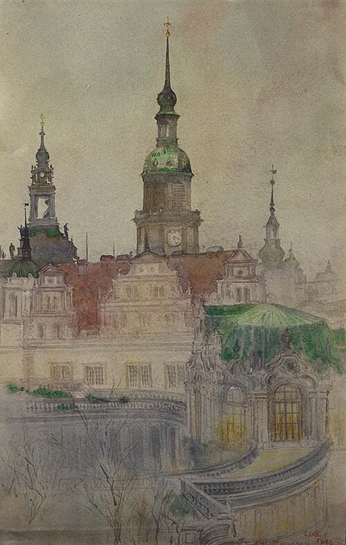 The Zwinger Towers, Dresden, 1898, Cass Gilbert