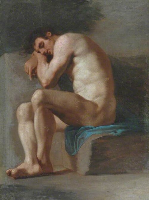 Academic Study of a Seated Male Nude, , Pierre Subleyras