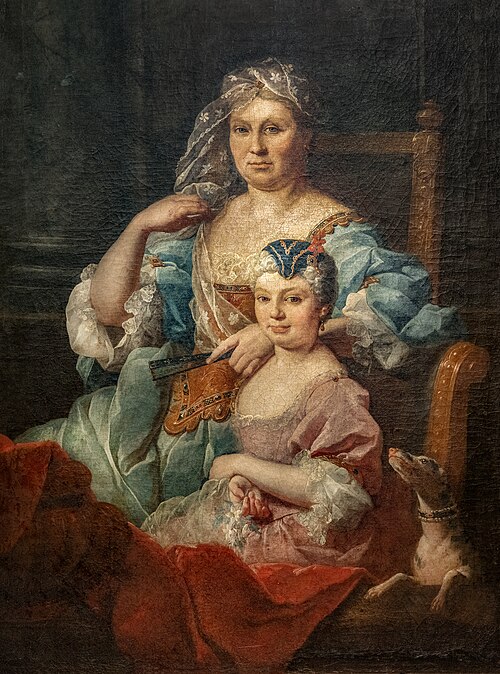 Portrait de Madame Poulhariez et de sa fille Anne, 1720, Pierre Subleyras