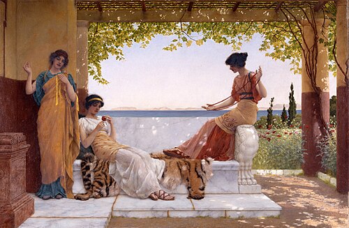 On the Balcony, 1898, John William Godward