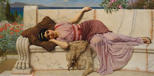 On the Terrace, 1904, John William Godward