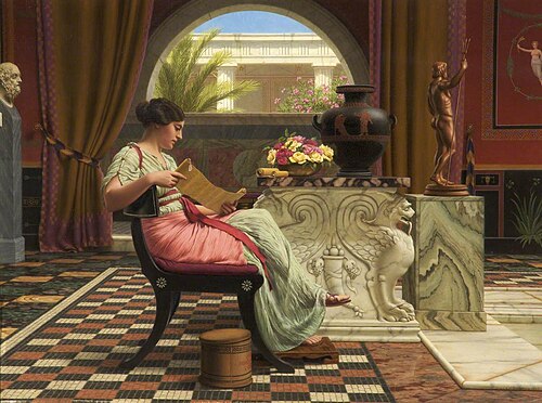 A Favourite Poet, 1920, John William Godward