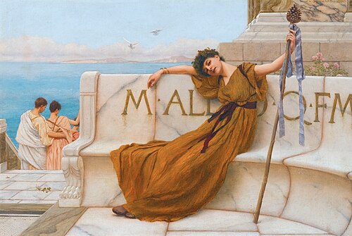 A priestess of Bacchus, 1890, John William Godward