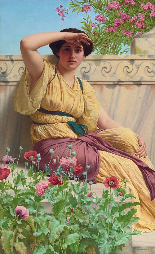 A tryst, 1912, John William Godward