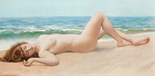 Nu sur la plage, 1922, John William Godward