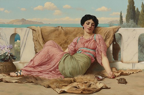 L'Animal de compagnie calme, 1906, John William Godward