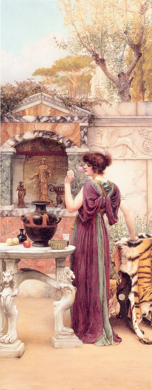 At the Garden Shrine, Pompeii, 1892, John William Godward