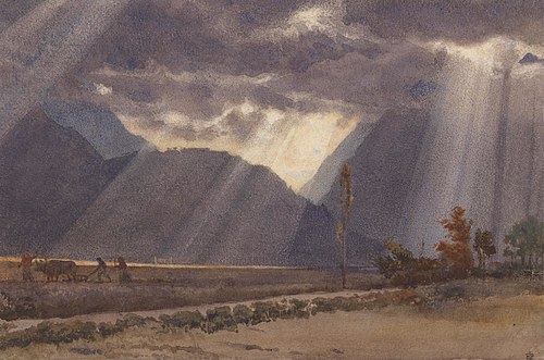 Landscape near Ageles - Gazost at the foot of the Pyrenees, , Edward Poynter