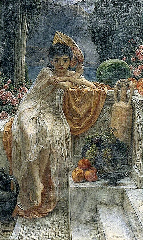 On the Temple Steps, 1890, Edward Poynter