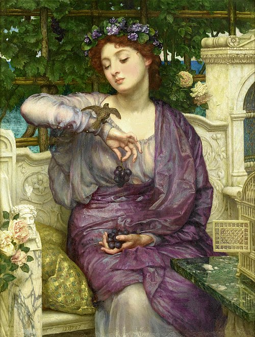 Lesbia and her Sparrow, 1907, Edward Poynter