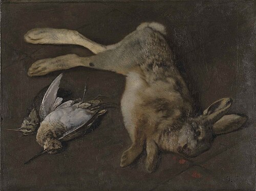 Stilleben mit Schnepfen und einem Hasen, 1869, Otto Scholderer