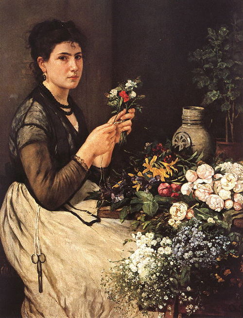 Blumenbinderin, 1902, Otto Scholderer