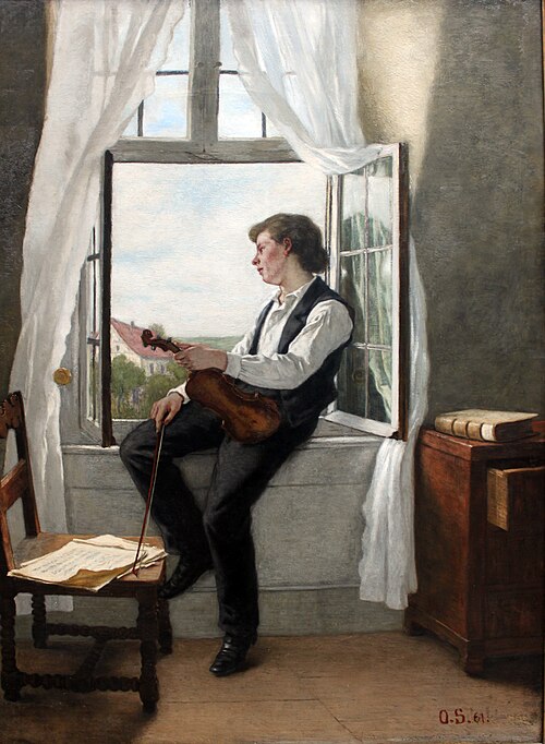 The Violinist by the Window, 1861, Otto Scholderer