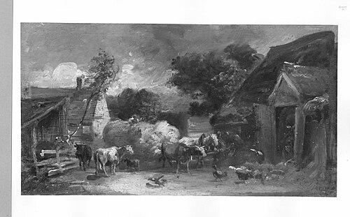 Gaul in a peasant-yard, 1850, Eduard Schleich