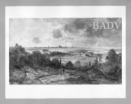 view of munich from south with rain clouds, 1837, Eduard Schleich