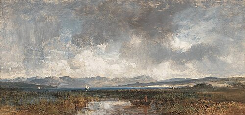 Der Ammersee mit dem Blick auf das Gebirge, 1867, Eduard Schleich
