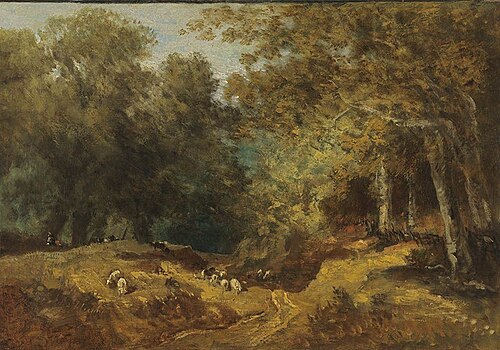Waldlandschaft mit Schafherde und Hirten, 1864, Eduard Schleich
