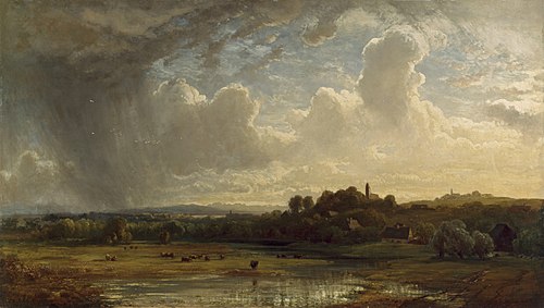 Oberbayrische Flußlandschaft bei Gewitter, 1860, Eduard Schleich