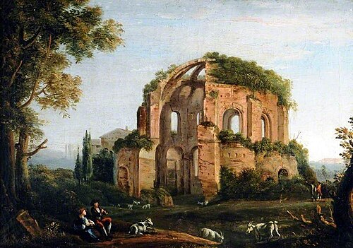 Ruined Temple in an Italianate Landscape, , Paolo Anesi