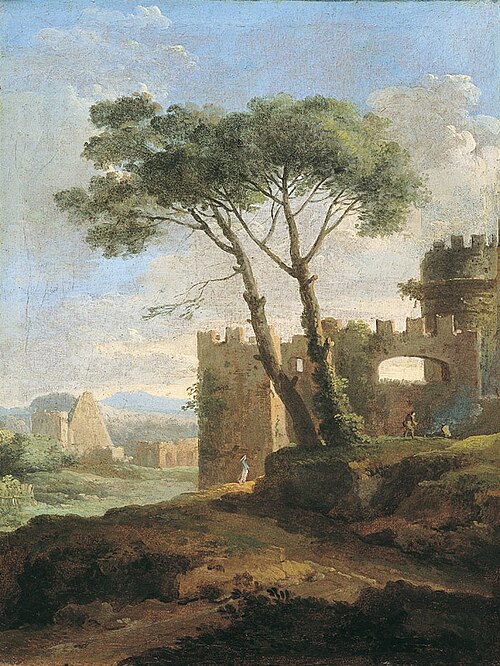 Vue de la porte Saint-Paul à Rome, 1739, Paolo Anesi