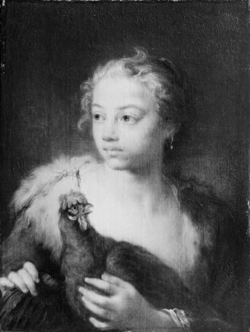 A Girl with a Chicken, 1725, Giuseppe Nogari