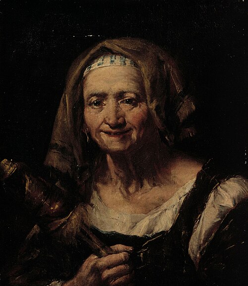 An old woman with a distaff, , Giuseppe Nogari