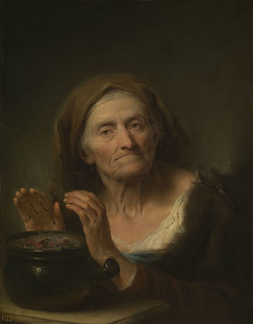 An Old Woman Warming her Hands, 1745, Giuseppe Nogari