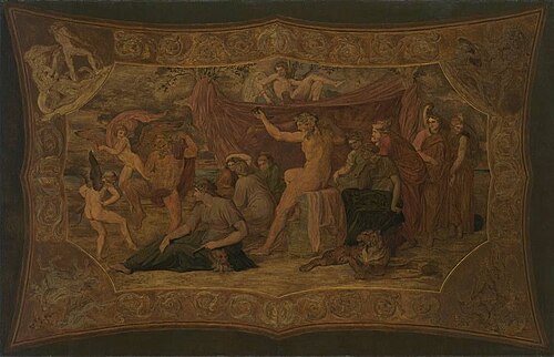 Bacchus unter den Musen, 1868, Bonaventura Genelli