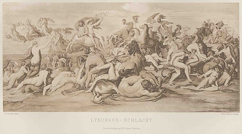 Bacchus flieht vor Lykurg, 1864, Bonaventura Genelli