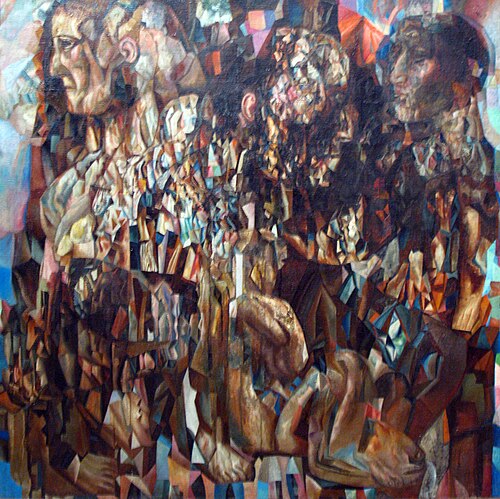 Composition. Faces., 1915, Pavel Filonov
