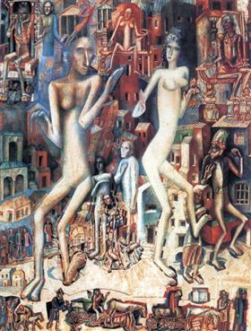 Man and woman, 1913, Pavel Filonov