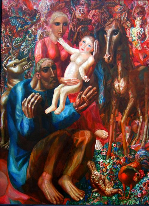 Peasant Family (The Holy Family), 1914, Pavel Filonov
