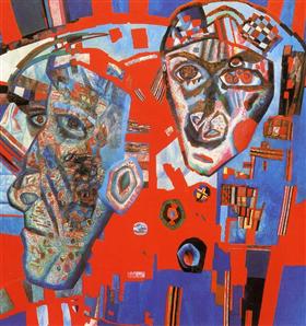 Two Heads, 1925, Pavel Filonov