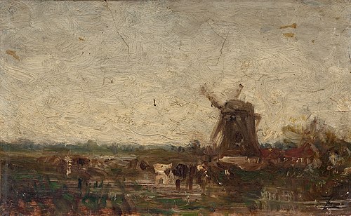 Hollande, le moulin, 1853, Félix Ziem