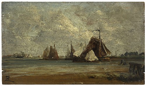 Les sloops de pêche, 1852, Félix Ziem