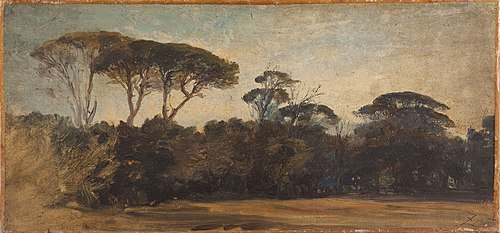 Pins parasols aux environs de Naples, 1847, Félix Ziem