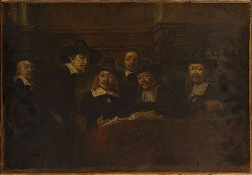 Les syndics des drapiers, copie d'après Rembrandt, 1853, Félix Ziem