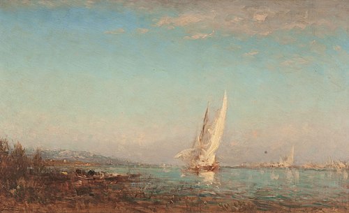 Martigues, la voile blanche, 1892, Félix Ziem