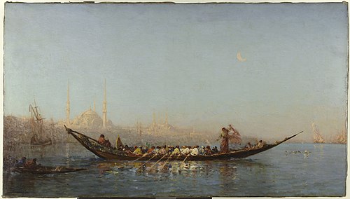 Constantinople, le caïque de la sultane, 1885, Félix Ziem