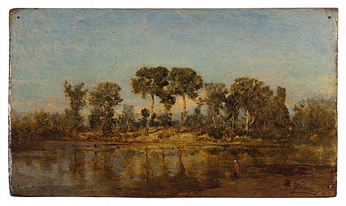 Le Rhône entre Arles et Avignon, 1862, Félix Ziem