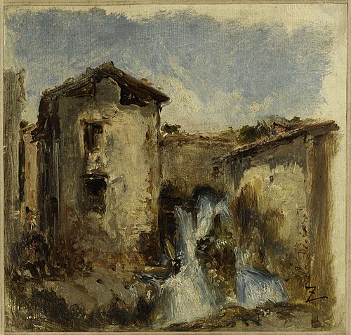 La cascade, 1860, Félix Ziem