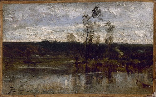 Bord de rivière, 1855, Félix Ziem