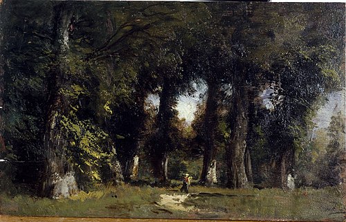 Lisière de forêt (au recto), Paysage animé (au revers), 1855, Félix Ziem