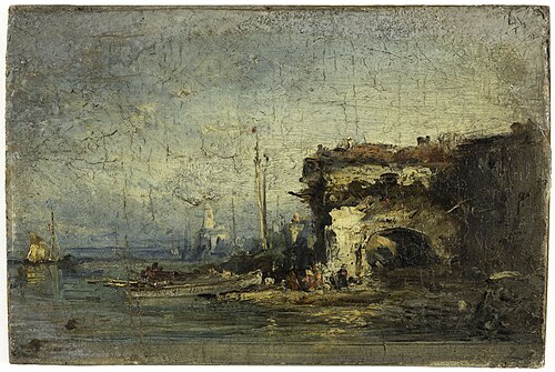 Vue d'Italie : la vieille porte, , Félix Ziem