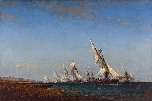 Rentrée de pêcheurs à Martigues, , Félix Ziem