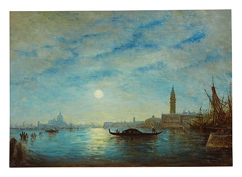 Bacino San Marco, Venice, under Moonlight, , Félix Ziem