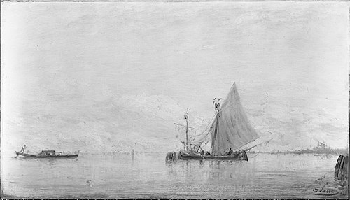 View of the Lagoon, Venice, , Félix Ziem