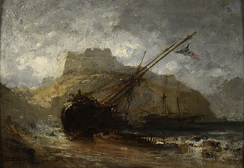Barques échouées, 1841, Félix Ziem