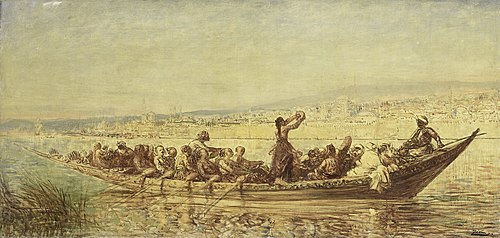 Moorse roeiers bij Constantinopel, 1900, Félix Ziem